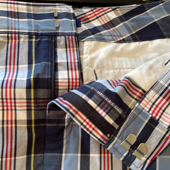 Chaps blue plaid mid thigh skirt sz 12 - Picture 6 of 7